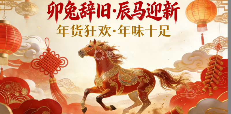 高清大图下载【趣麦麦图】马年喜庆装饰图案设计素材