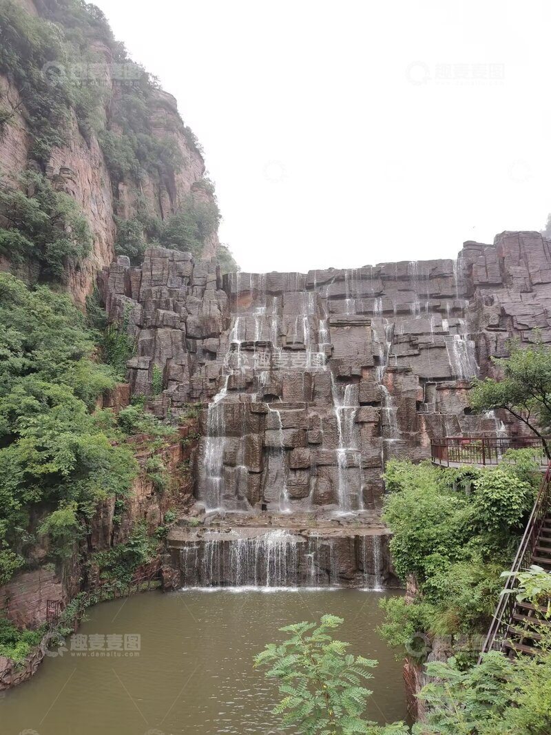 高清大图下载【趣麦麦图】山水瀑布景区