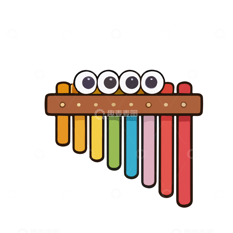 源文件下载【趣麦麦图】卡通彩色木琴图标设计元素