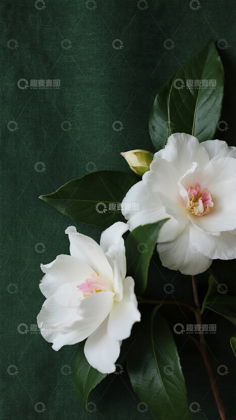 高清大图下载【趣麦麦图】雅白山茶静谧之美