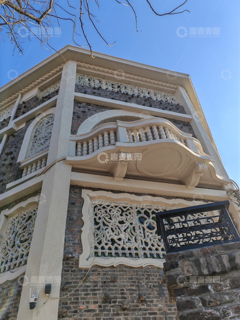 高清大图下载【趣麦麦图】古典建筑雕花阳台