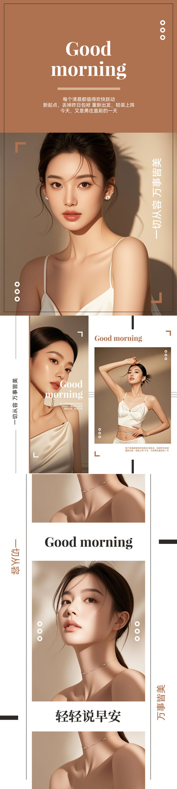 美业医美简约早安系列海报