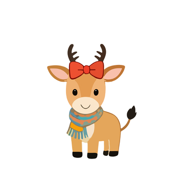 卡通牛可爱冬季形象