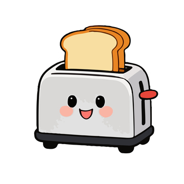可爱卡通烤面包机插画