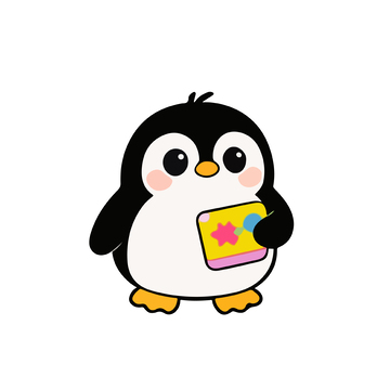 卡通企鹅手持书本可爱表情包