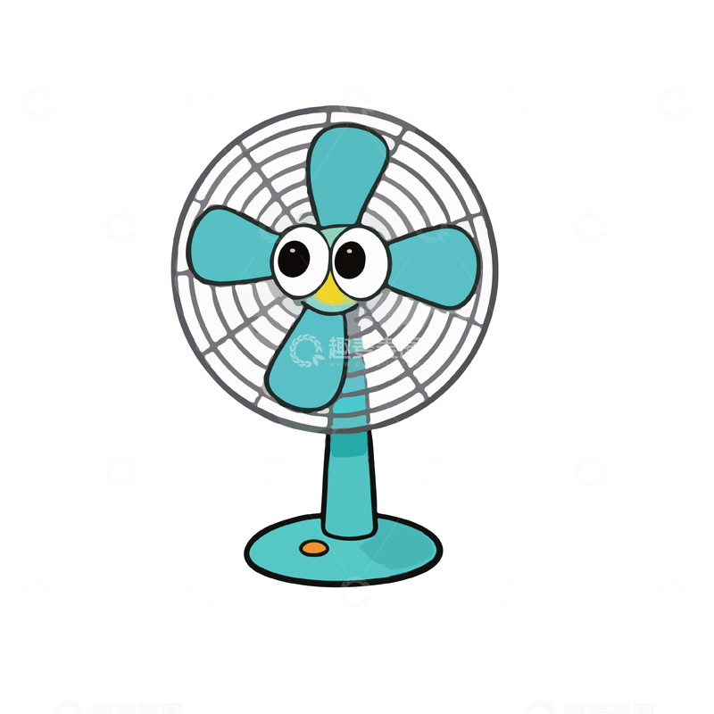 源文件下载【趣麦麦图】卡通风扇可爱表情插画