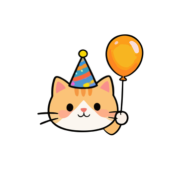 卡通可爱猫咪生日派对图案
