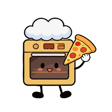 卡通烤箱披萨可爱设计元素