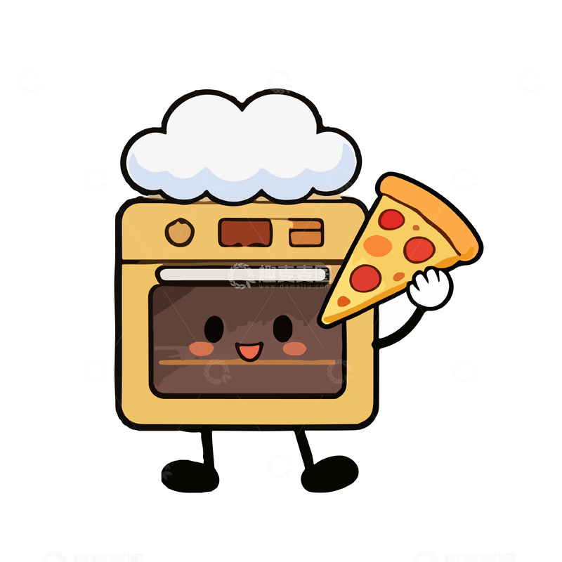 源文件下载【趣麦麦图】卡通烤箱披萨可爱设计元素