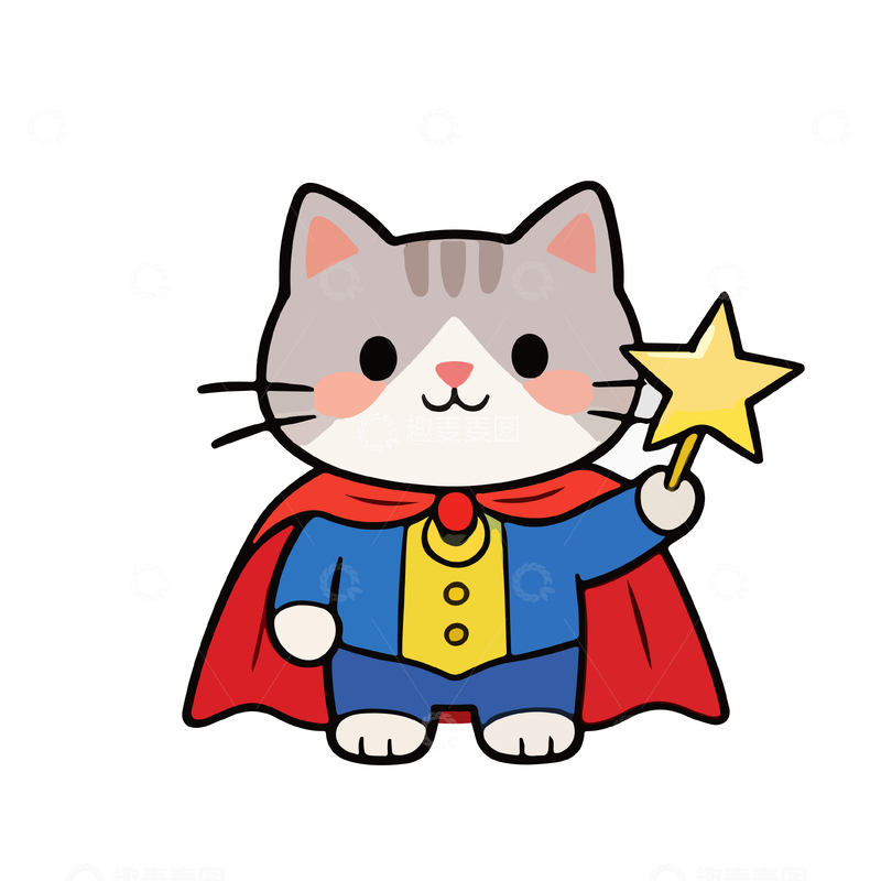 源文件下载【趣麦麦图】可爱卡通超级英雄猫咪表情包