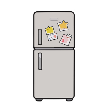 卡通冰箱便签插画素材
