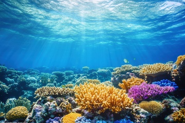 海洋海底珊瑚丛景色