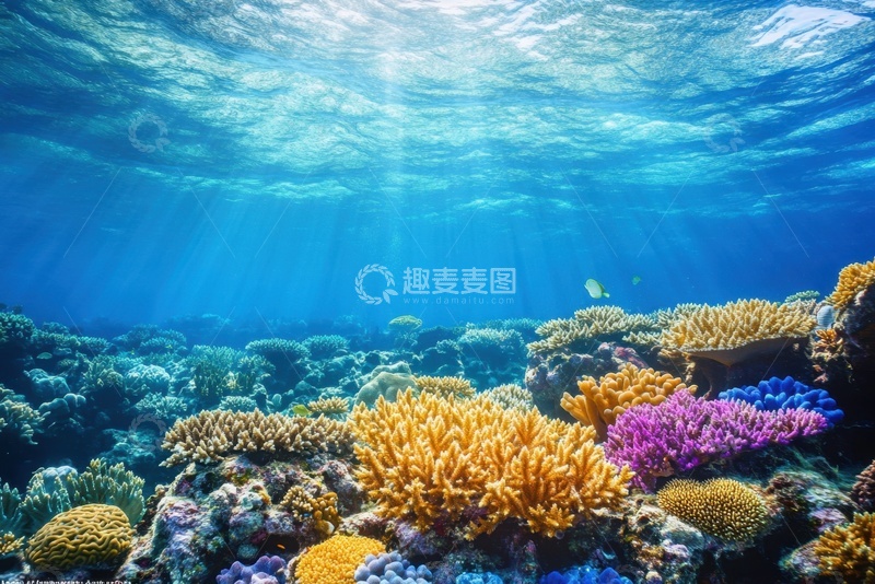 高清大图下载【趣麦麦图】海洋海底珊瑚丛景色