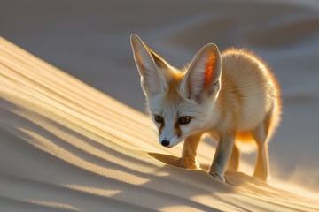 沙地上的一只小狐狸