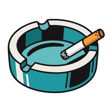 卡通烟灰缸香烟插画