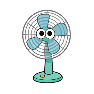 卡通风扇插画