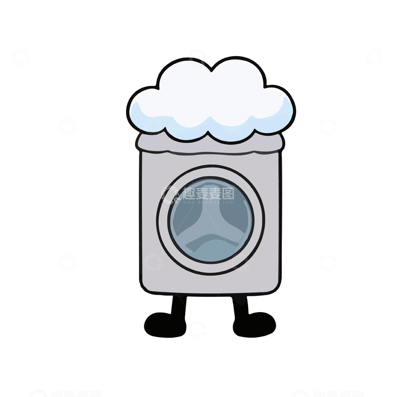 源文件下载【趣麦麦图】卡通洗衣机插画素材