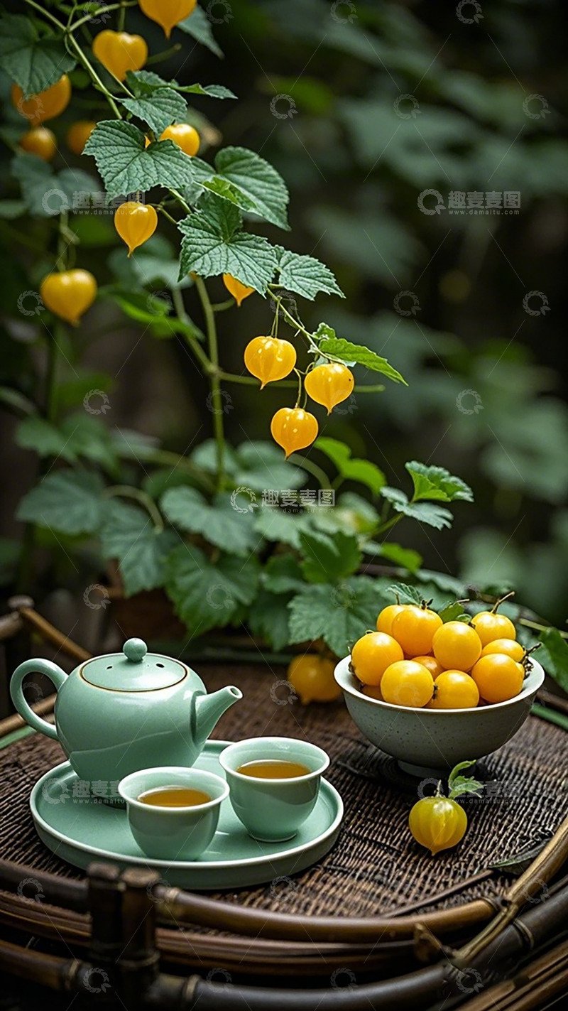 高清大图下载【趣麦麦图】茶园静物茶艺展示