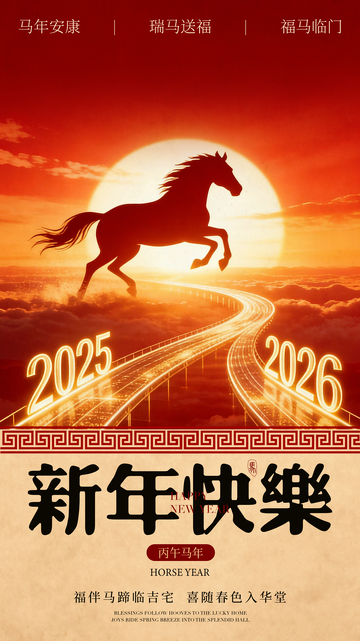 马年新年庆祝海报设计
