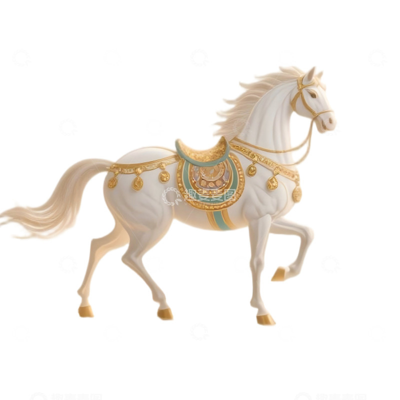 高清大图下载【趣麦麦图】-华丽骏马雕塑模型