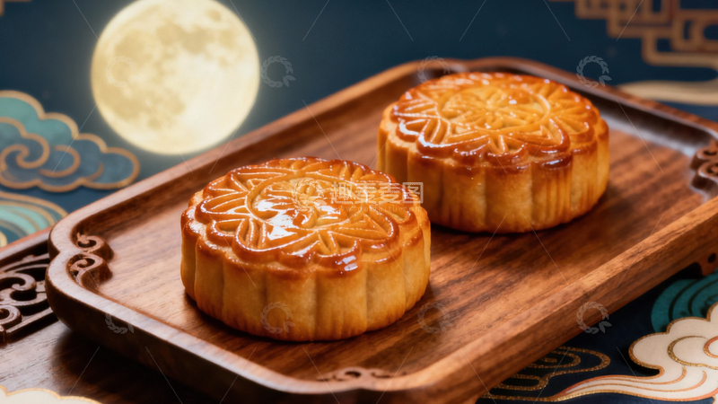 高清大图下载【趣麦麦图】中秋节月饼背景164