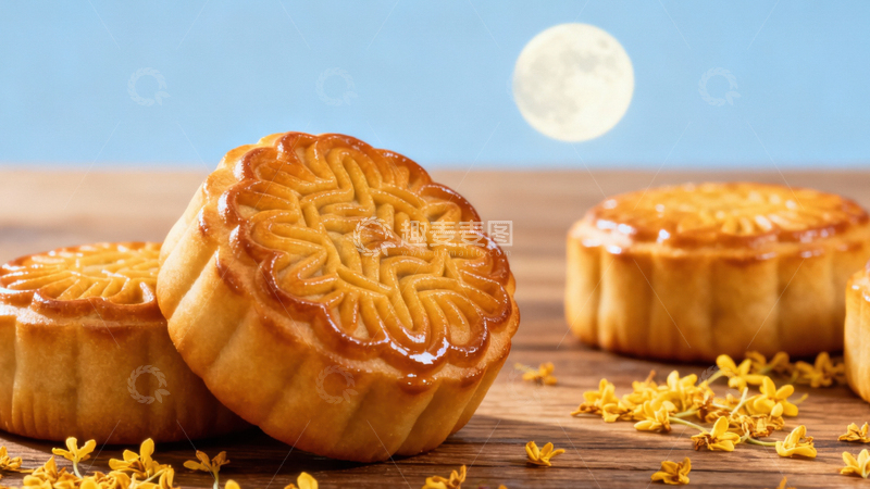 高清大图下载【趣麦麦图】中秋节月饼背景151