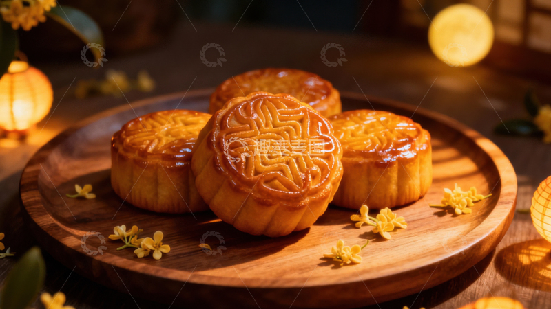高清大图下载【趣麦麦图】中秋节月饼背景162