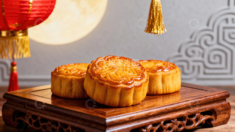 高清大图下载【趣麦麦图】中秋节月饼背景158