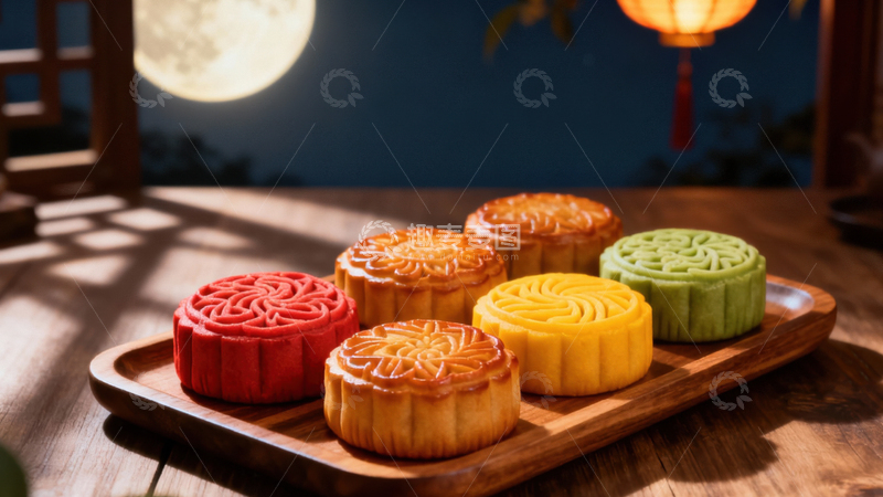 高清大图下载【趣麦麦图】中秋节月饼背景144