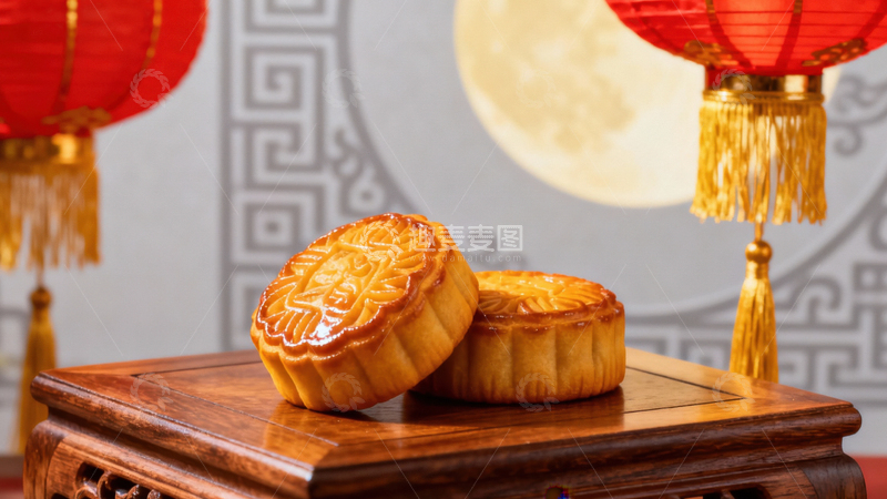 高清大图下载【趣麦麦图】中秋节月饼背景147