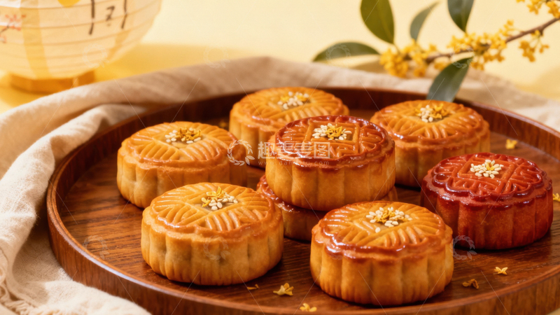 高清大图下载【趣麦麦图】中秋节月饼背景157