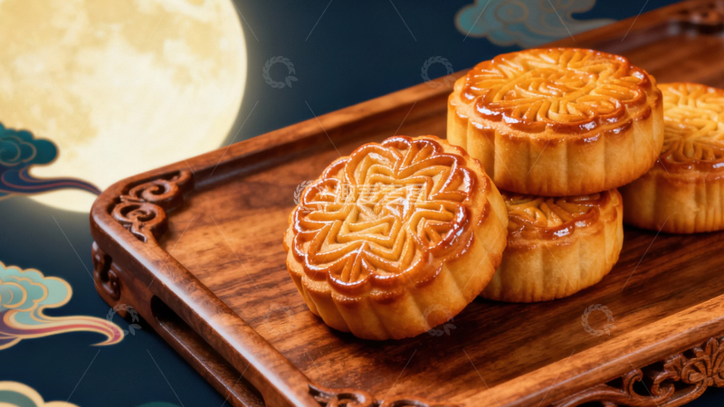高清大图下载【趣麦麦图】中秋节月饼背景184