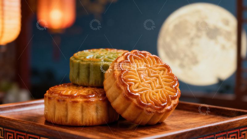 高清大图下载【趣麦麦图】中秋节月饼背景188
