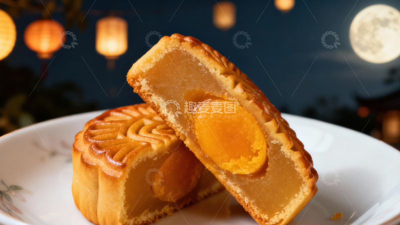 高清大图下载【趣麦麦图】中秋节月饼背景189
