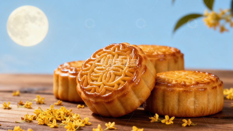 高清大图下载【趣麦麦图】中秋节月饼背景177