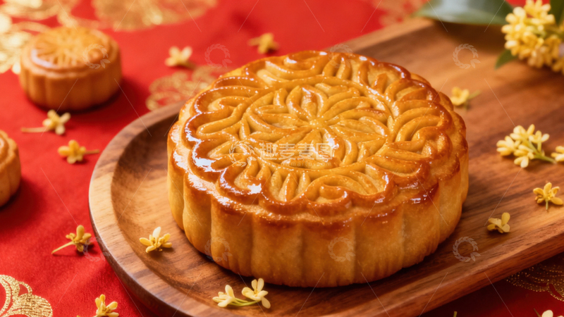 高清大图下载【趣麦麦图】中秋节月饼背景182