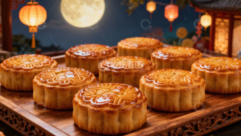 高清大图下载【趣麦麦图】中秋节月饼背景172