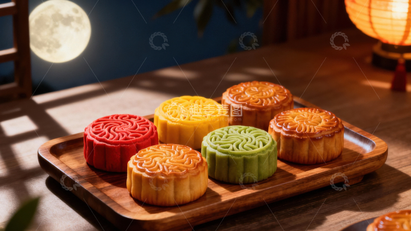高清大图下载【趣麦麦图】中秋节月饼背景181