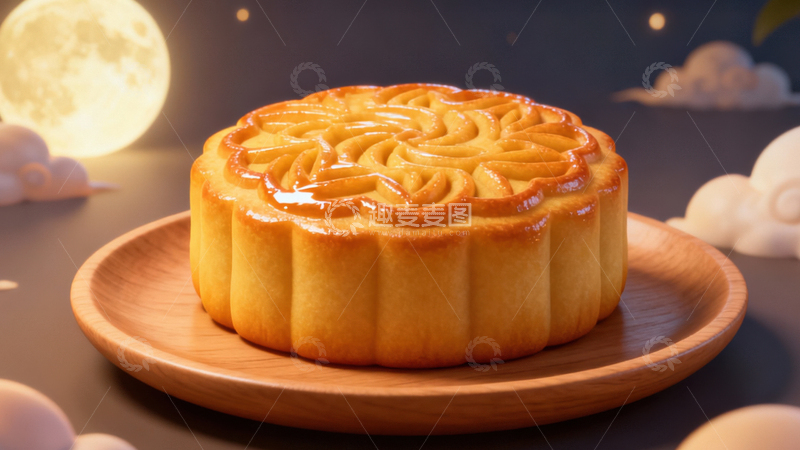 高清大图下载【趣麦麦图】中秋节月饼背景218