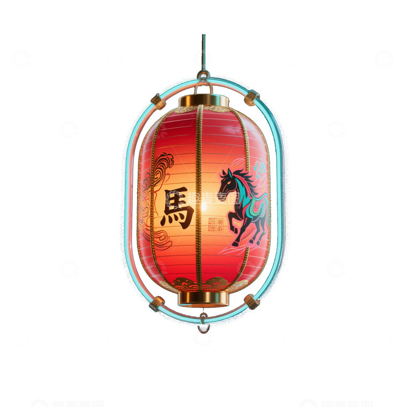 高清大图下载【趣麦麦图】中式马形灯笼设计元素