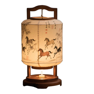 东方风格马图灯笼装饰摆件