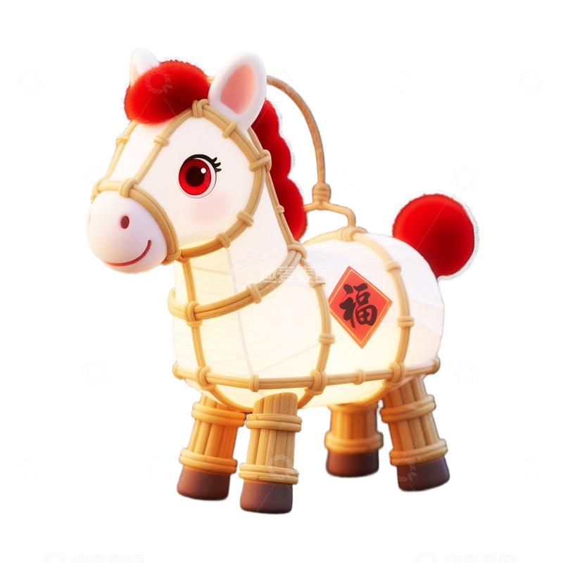 高清大图下载【趣麦麦图】生肖马灯笼喜庆装饰