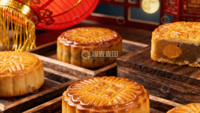 高清大图下载【趣麦麦图】中秋节月饼背景194