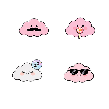 可爱卡通云朵插画矢量素材