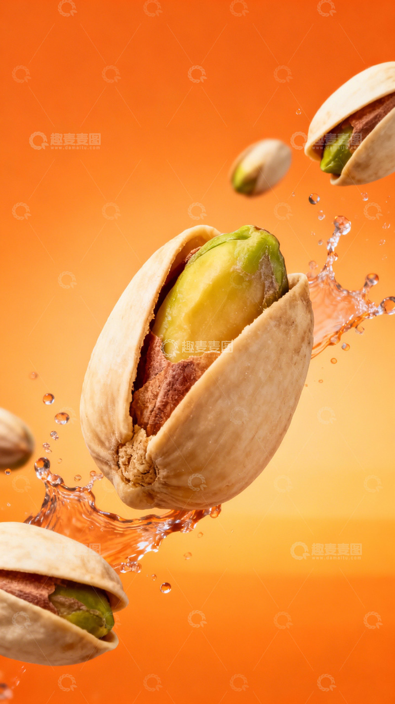 高清大图下载【趣麦麦图】坚果飞溅创意摄影图片