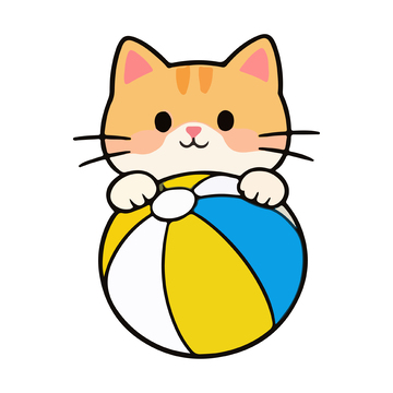 卡通橘猫沙滩球表情包