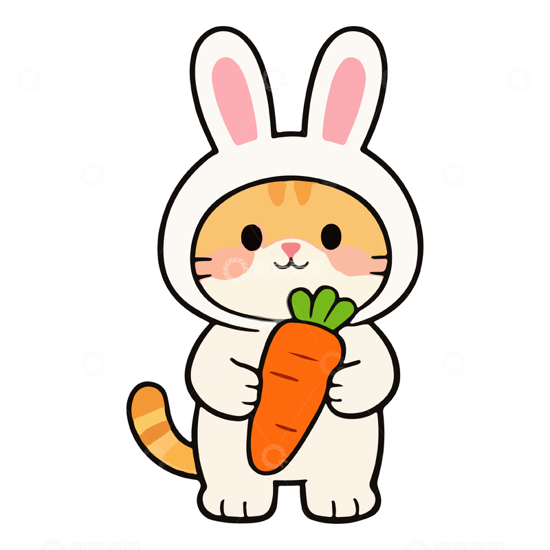 源文件下载【趣麦麦图】卡通兔子胡萝卜可爱贴纸