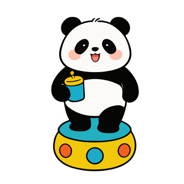 可爱卡通杂技熊猫