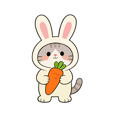 卡通兔子抱胡萝卜