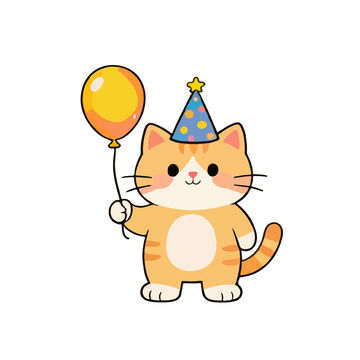 卡通猫咪派对装饰插画素材